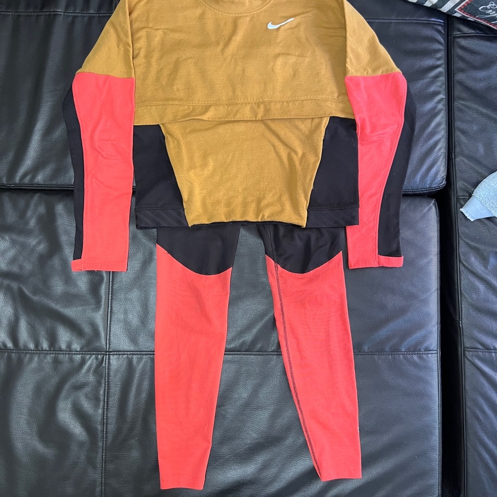 Nike Mustard and Coral Activewear Set